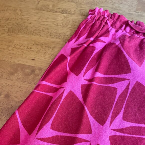 Size 12 H&M linen-blend pink/red skirt - Picture 4 of 5